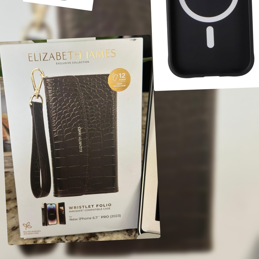 Elizabeth and James Brown Wristlet Folio Case for iPhone 6.7" Pro